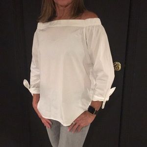 Banana republic off the shoulder white blouse